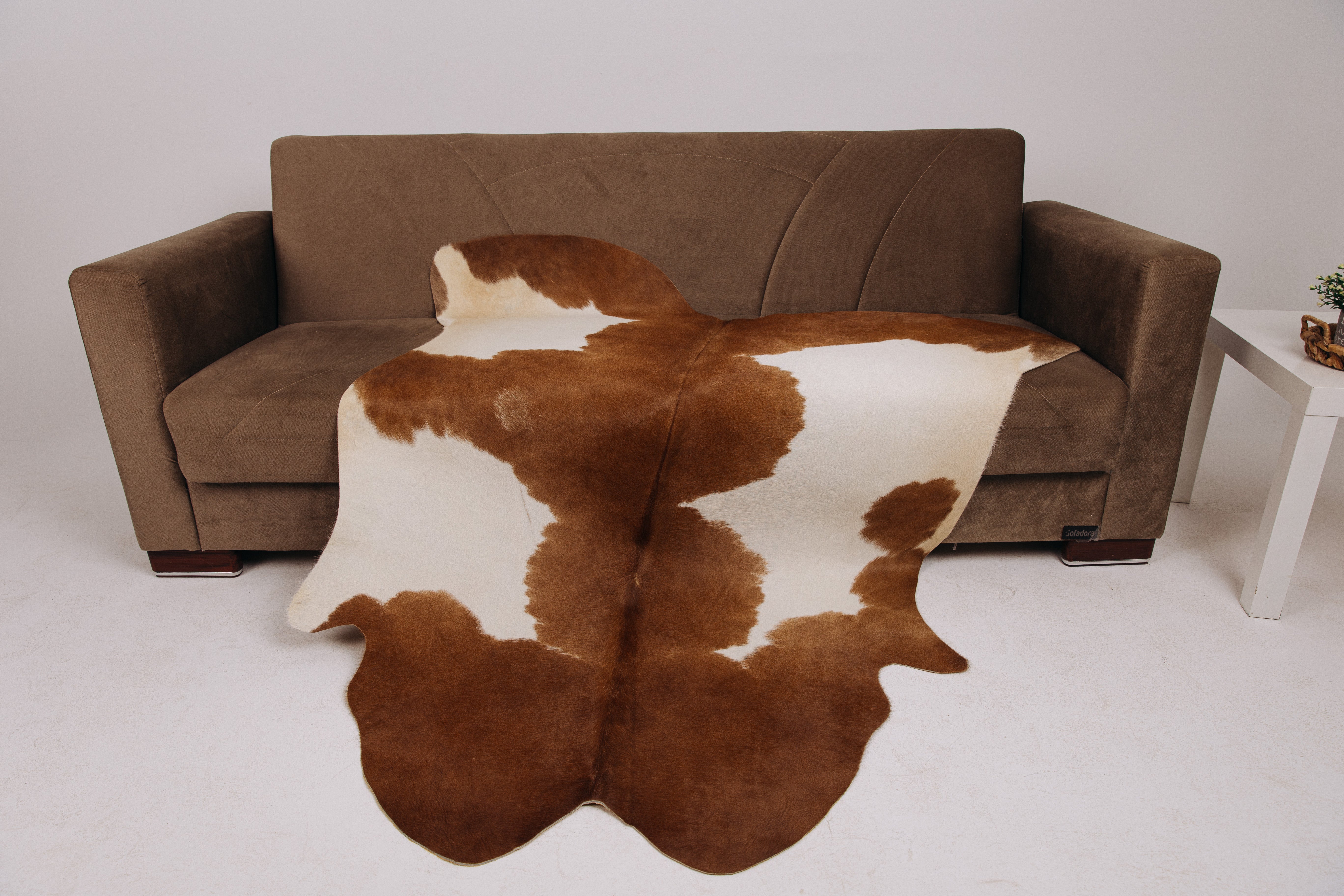 Natural Cowhide Rug - Light Brown and Beige