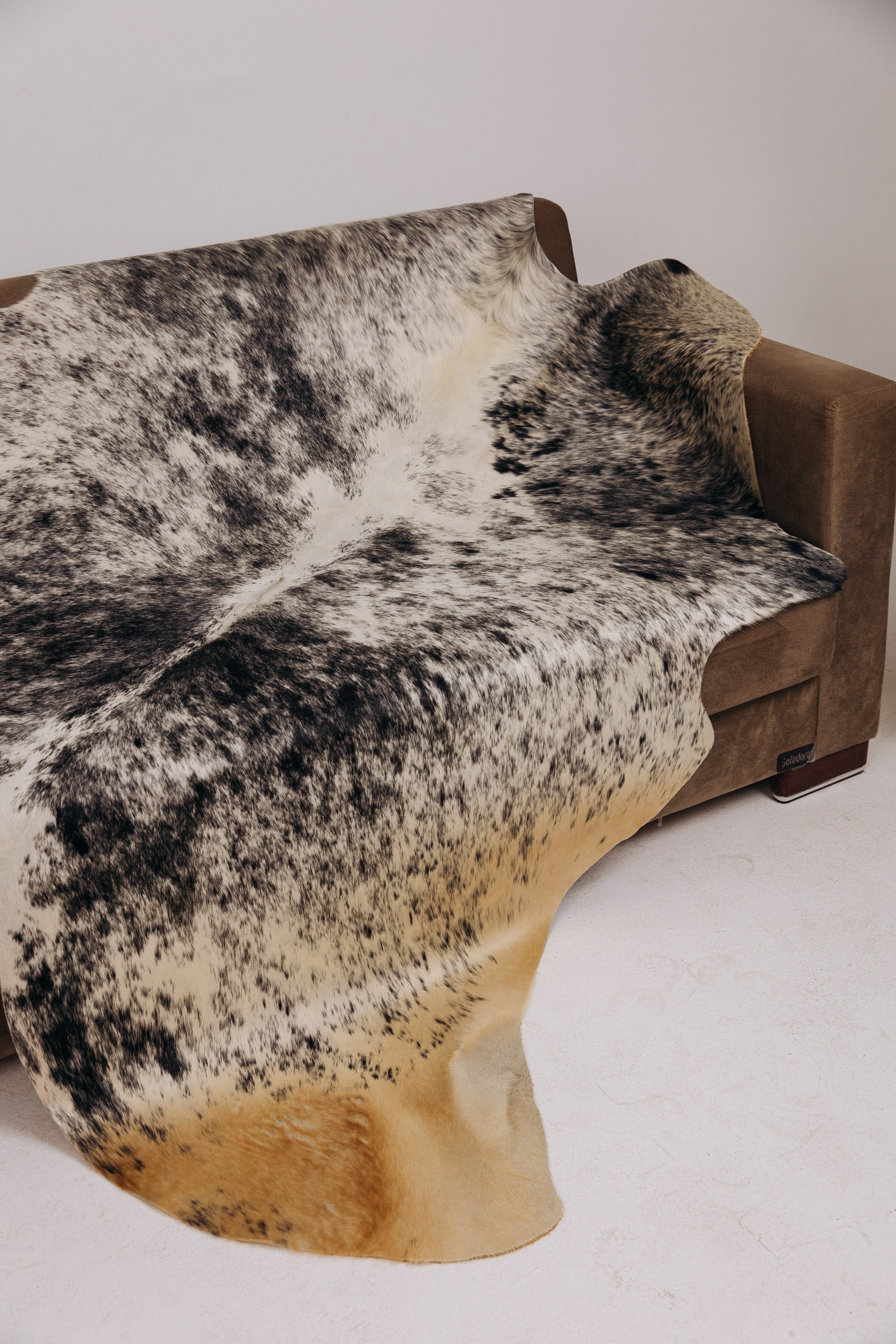 Natural Cowhide Rug - Light Grey and Beige