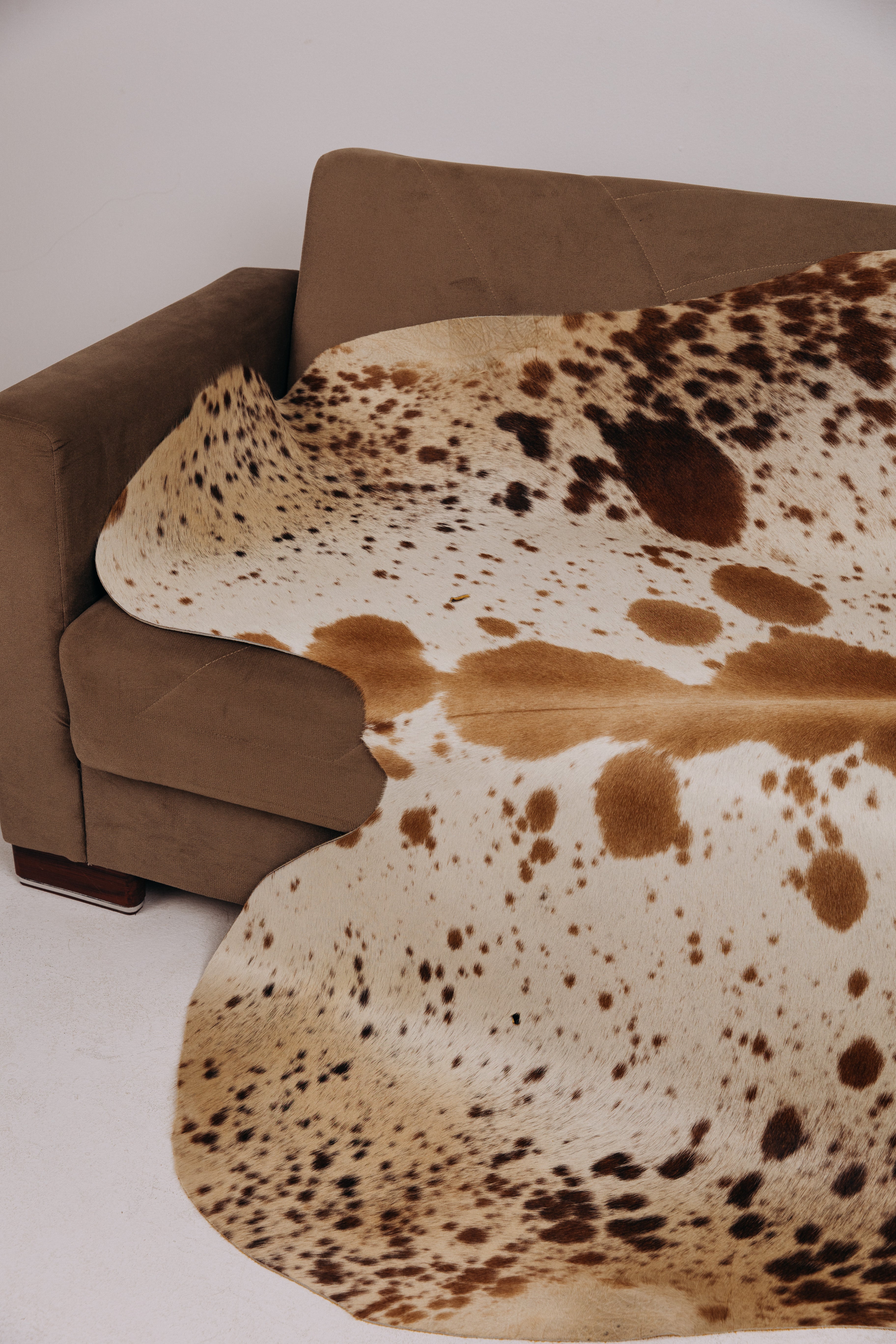 Natural Cowhide Rug - Dotted Light Brown and Beige